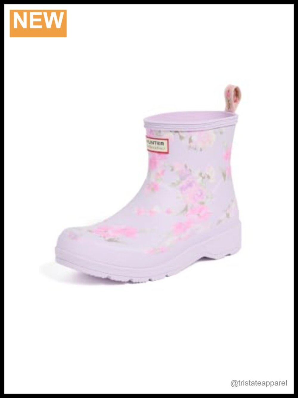 Hunter LoveShackFancy Floral Print Rain Boots Rubber Sole Ankle
